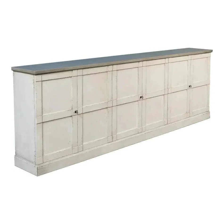 Luciana Wood Doors Buffet 112" St. with Grey - LOOMLAN - Sarreid - Sideboards