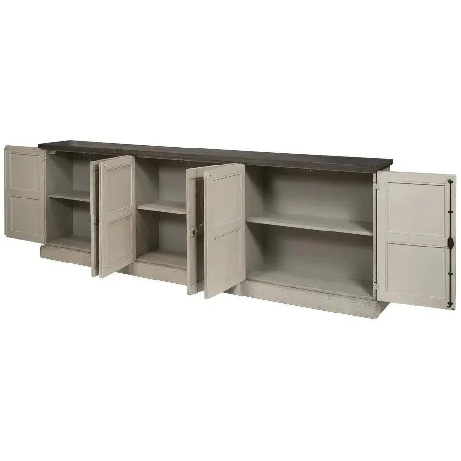 Luciana Wood Doors Buffet 112" W.Grey S.Grey - LOOMLAN - Sarreid - Sideboards