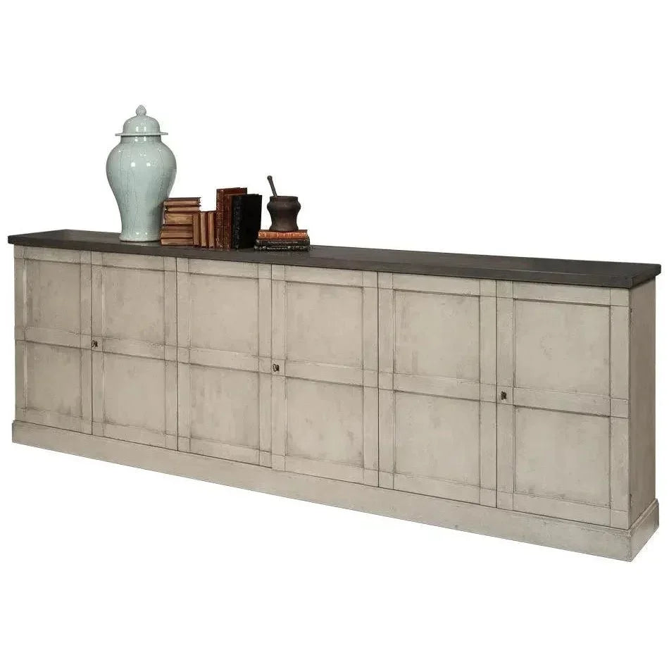 Luciana Wood Doors Buffet 112" W.Grey S.Grey - LOOMLAN - Sarreid - Sideboards