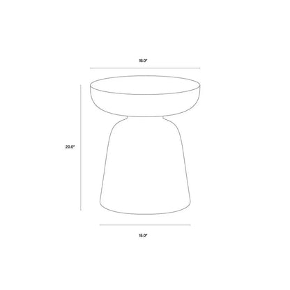 Lucida Concrete Outdoor Round End Table - LOOMLAN - SUNPAN - Outdoor Side Tables