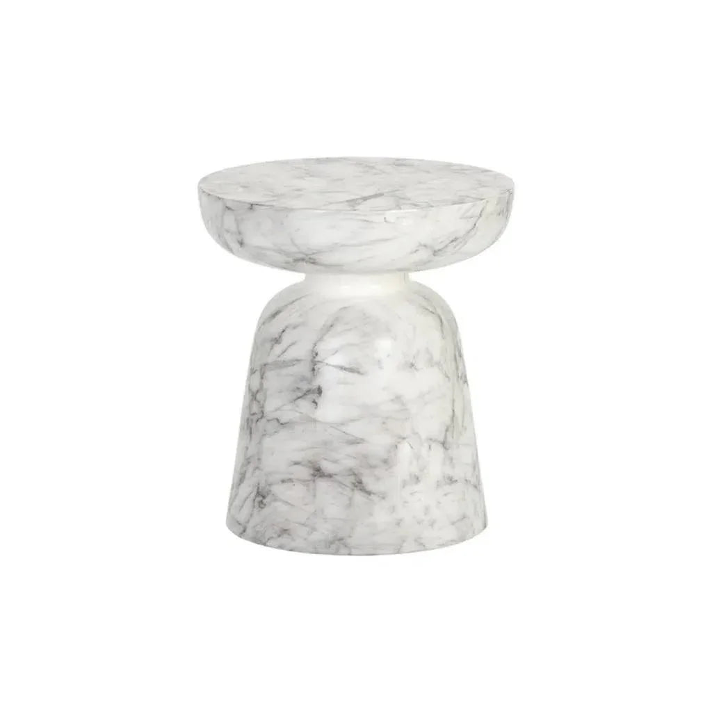 Lucida Concrete Outdoor Round End Table - LOOMLAN - SUNPAN - Outdoor Side Tables