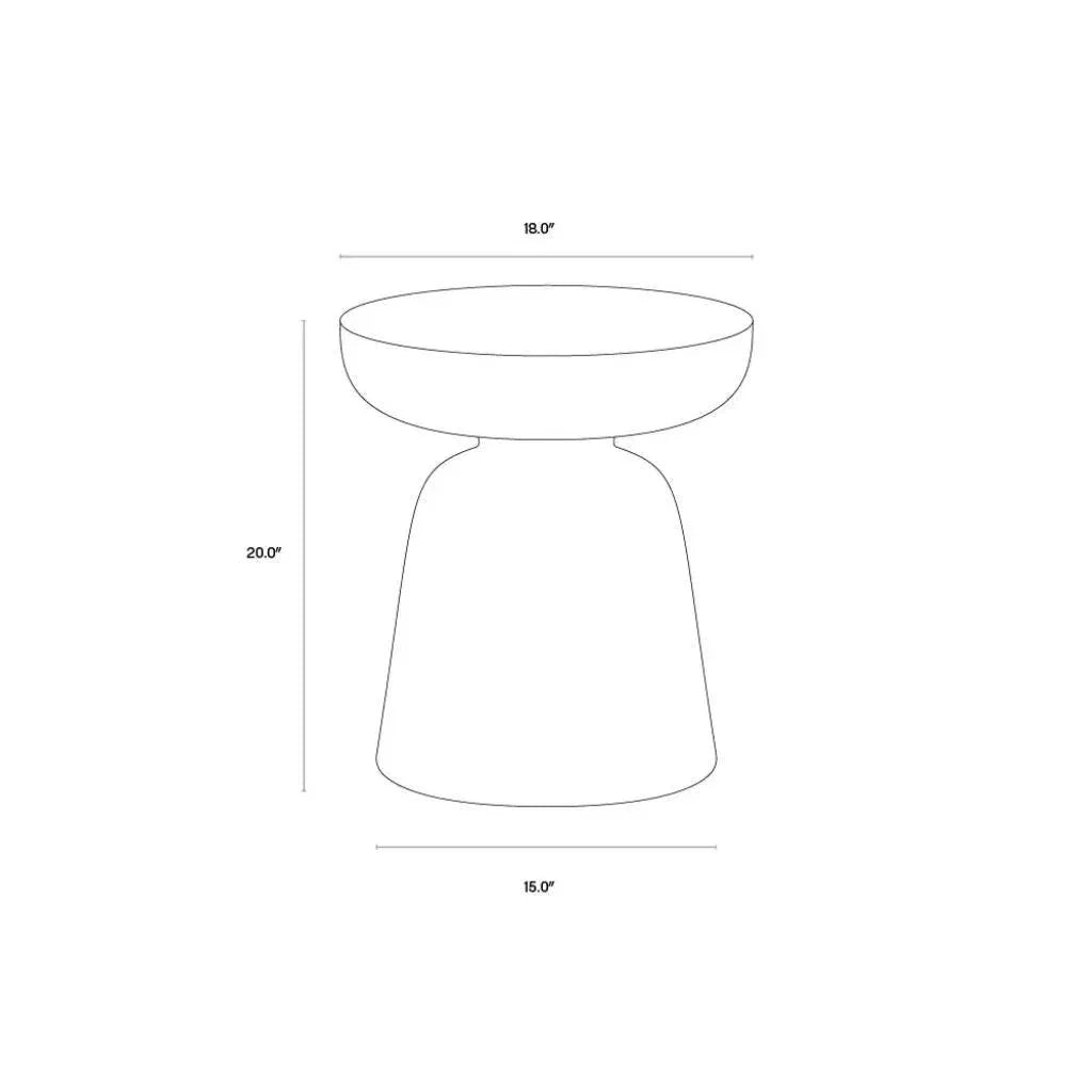 Lucida Concrete Outdoor Round End Table - LOOMLAN - SUNPAN - Outdoor Side Tables