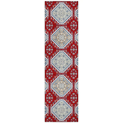 Lucinda Red Washable Indoor - Outdoor Rug - LOOMLAN - LOOMLAN Rugs - Outdoor Rugs