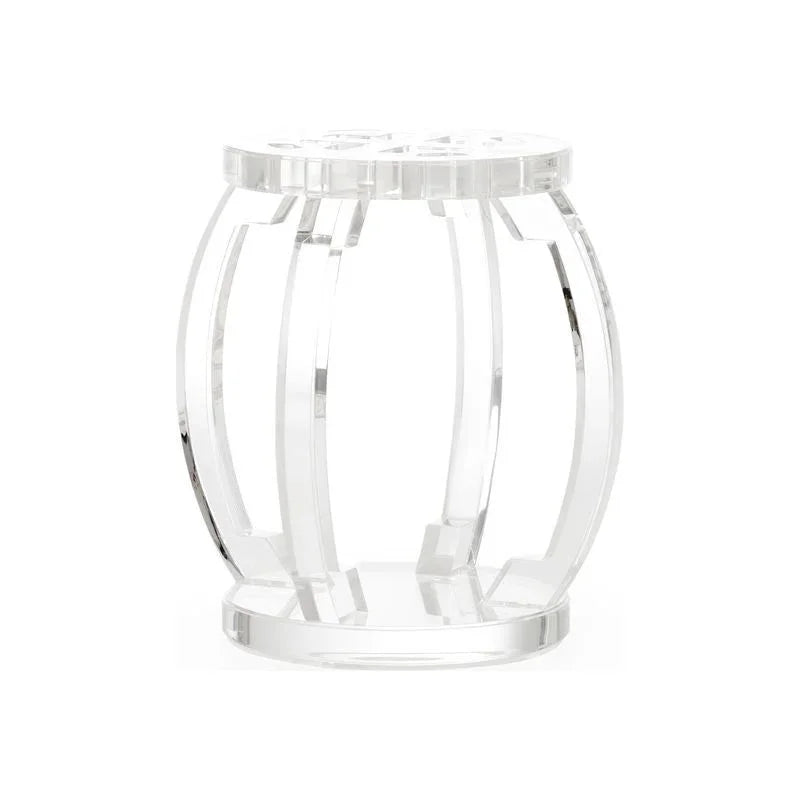 Lucite Acrylic Made Outdoor Garden Stool-Garden Stools-Chelsea House-Clear-LOOMLAN