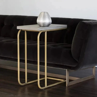 Lucius Concrete Topped Rectangular End Table - LOOMLAN - SUNPAN - Side Tables