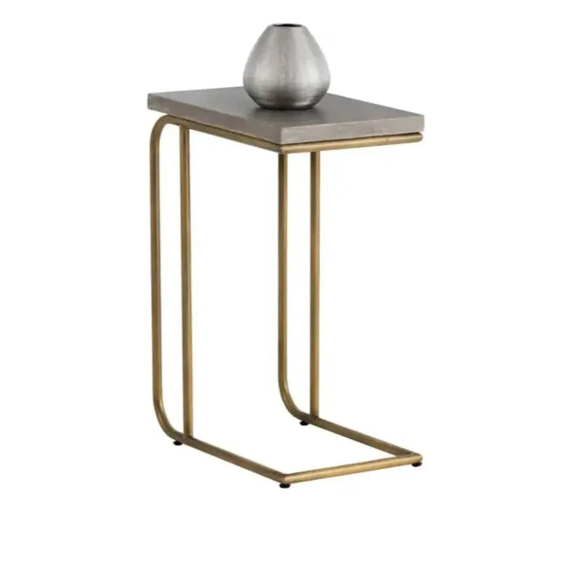 Lucius Concrete Topped Rectangular End Table - LOOMLAN - SUNPAN - Side Tables