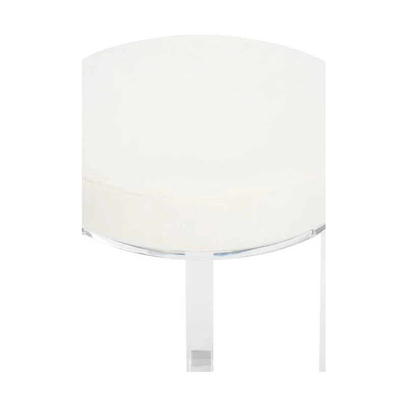 Lucy Acrylic Based White Stool - LOOMLAN - Chelsea House - Poufs and Stools