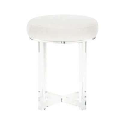 Lucy Acrylic Based White Stool - LOOMLAN - Chelsea House - Poufs and Stools