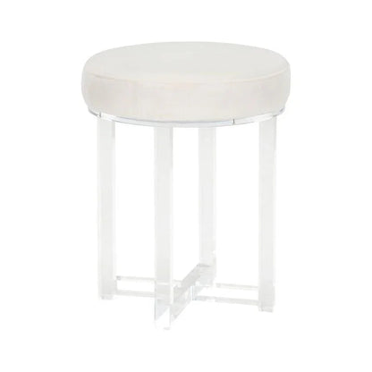 Lucy Acrylic Based White Stool - LOOMLAN - Chelsea House - Poufs and Stools