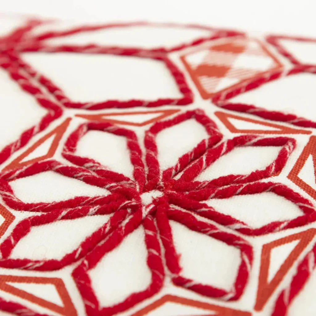 Lucy White & Red Throw Pillow Down Insert - LOOMLAN - LOOMLAN - Throw Pillows