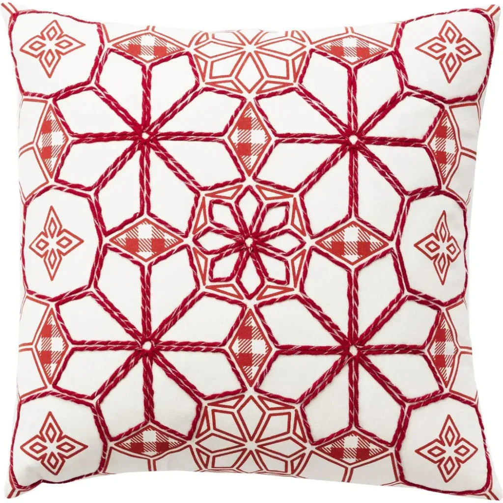 Lucy White & Red Throw Pillow Down Insert - LOOMLAN - LOOMLAN - Throw Pillows