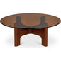 Luke Tempered Glass & Wood Round Coffee Table - LOOMLAN - Moe's Home - Coffee Tables