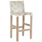 Lulua White Leather Counter Stool Teak Wood - LOOMLAN - Artesia - Counter Stools