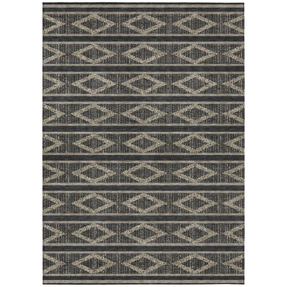 Lume Black Washable Indoor-Outdoor Rug-Outdoor Rugs-LOOMLAN Rugs-2'6" x 3'10"-LOOMLAN