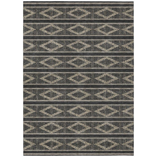Lume Black Washable Indoor-Outdoor Rug-Outdoor Rugs-LOOMLAN Rugs-2'6" x 3'10"-LOOMLAN