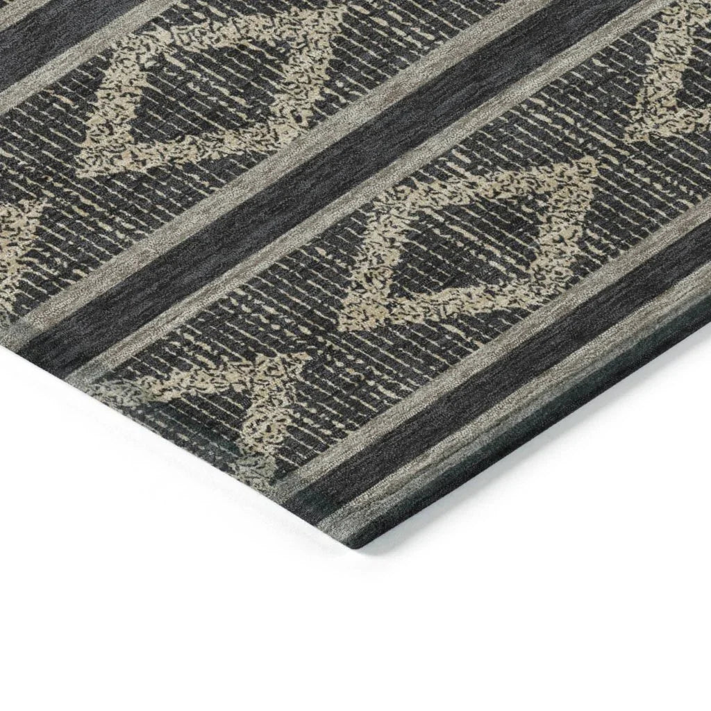 Lume Black Washable Indoor-Outdoor Rug-Outdoor Rugs-LOOMLAN Rugs-LOOMLAN