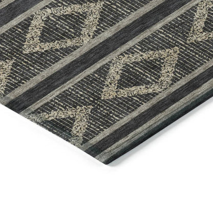 Lume Black Washable Indoor-Outdoor Rug-Outdoor Rugs-LOOMLAN Rugs-LOOMLAN