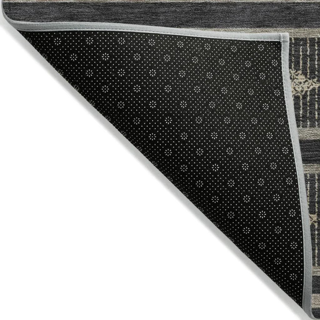 Lume Black Washable Indoor-Outdoor Rug-Outdoor Rugs-LOOMLAN Rugs-LOOMLAN