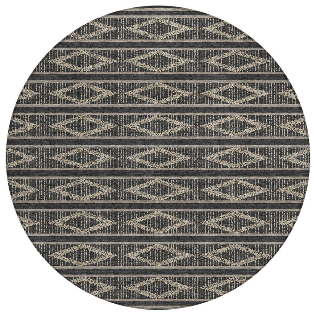 Lume Black Washable Indoor-Outdoor Rug-Outdoor Rugs-LOOMLAN Rugs-8' x 8'-LOOMLAN