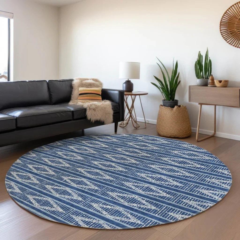 Lume Blue Washable Indoor-Outdoor Rug-Outdoor Rugs-LOOMLAN Rugs-LOOMLAN