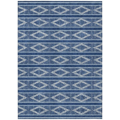Lume Blue Washable Indoor-Outdoor Rug-Outdoor Rugs-LOOMLAN Rugs-2'6" x 3'10"-LOOMLAN