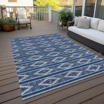Lume Blue Washable Indoor-Outdoor Rug-Outdoor Rugs-LOOMLAN Rugs-LOOMLAN