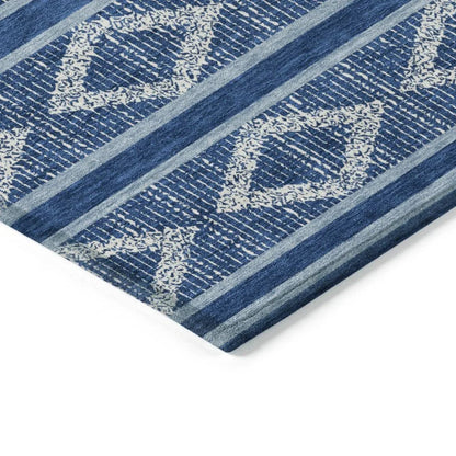Lume Blue Washable Indoor-Outdoor Rug-Outdoor Rugs-LOOMLAN Rugs-LOOMLAN