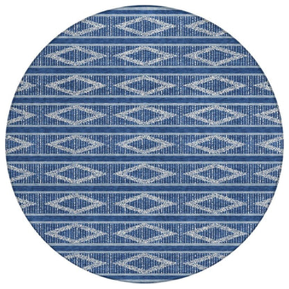 Lume Blue Washable Indoor-Outdoor Rug-Outdoor Rugs-LOOMLAN Rugs-8' x 8'-LOOMLAN