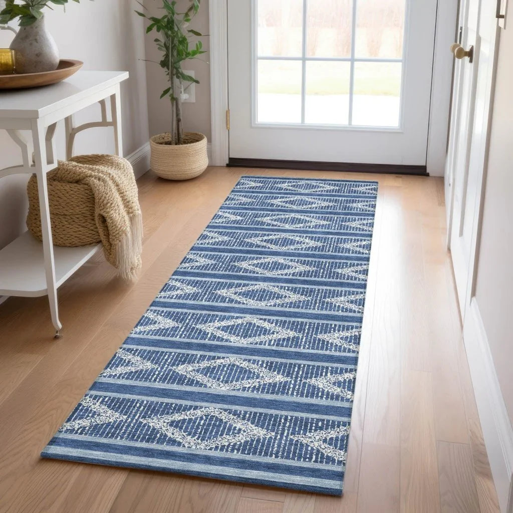 Lume Blue Washable Indoor-Outdoor Rug-Outdoor Rugs-LOOMLAN Rugs-LOOMLAN
