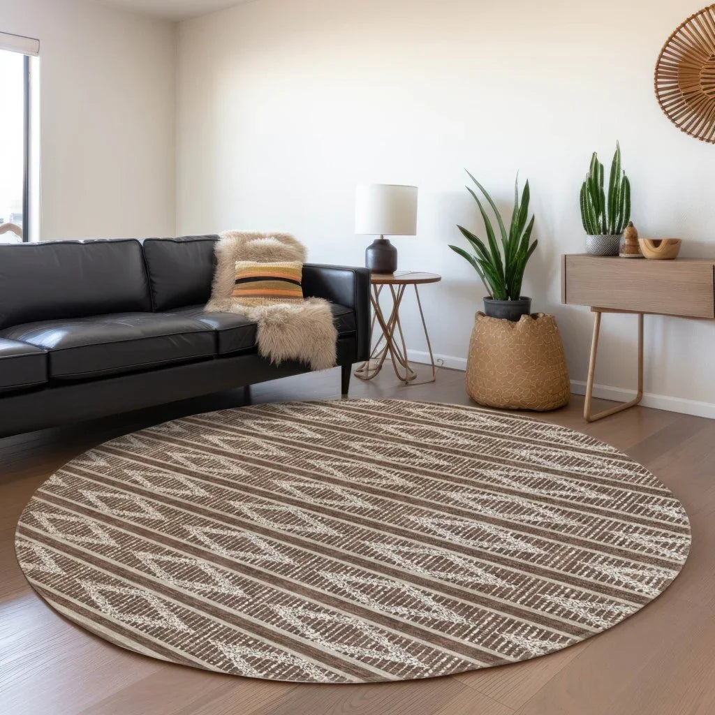 Lume Brown Washable Indoor-Outdoor Rug-Outdoor Rugs-LOOMLAN Rugs-LOOMLAN
