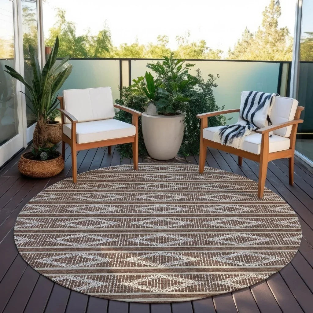 Lume Brown Washable Indoor-Outdoor Rug-Outdoor Rugs-LOOMLAN Rugs-LOOMLAN