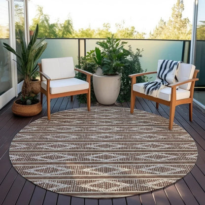 Lume Brown Washable Indoor-Outdoor Rug-Outdoor Rugs-LOOMLAN Rugs-LOOMLAN