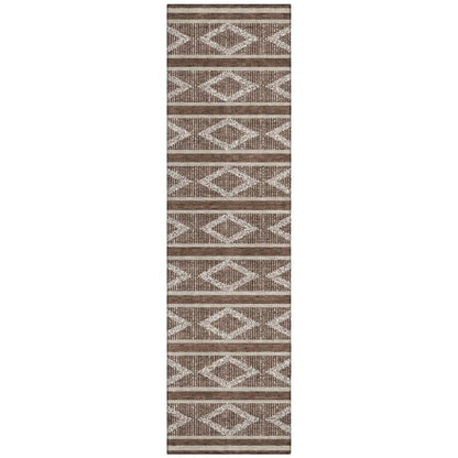 Lume Brown Washable Indoor-Outdoor Rug-Outdoor Rugs-LOOMLAN Rugs-2'3" x 7'6"-LOOMLAN