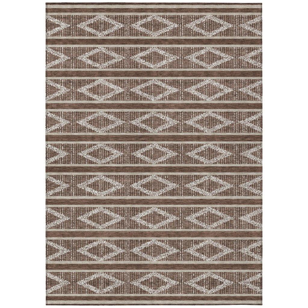 Lume Brown Washable Indoor-Outdoor Rug-Outdoor Rugs-LOOMLAN Rugs-2'6" x 3'10"-LOOMLAN