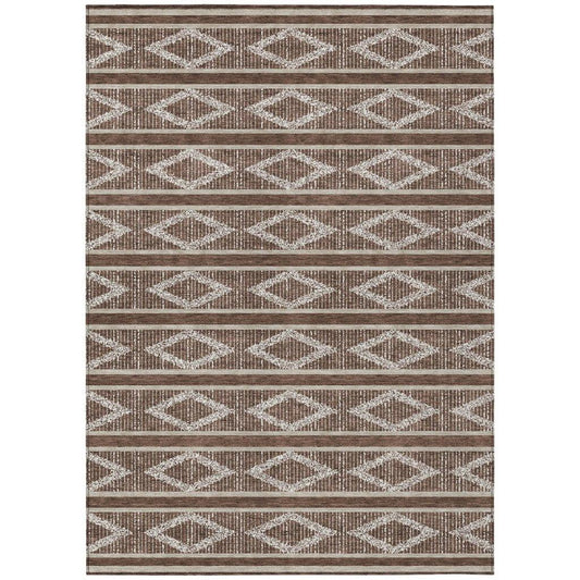 Lume Brown Washable Indoor-Outdoor Rug-Outdoor Rugs-LOOMLAN Rugs-2'6" x 3'10"-LOOMLAN
