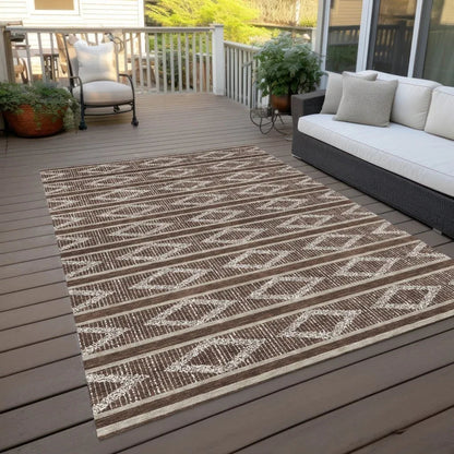 Lume Brown Washable Indoor-Outdoor Rug-Outdoor Rugs-LOOMLAN Rugs-LOOMLAN