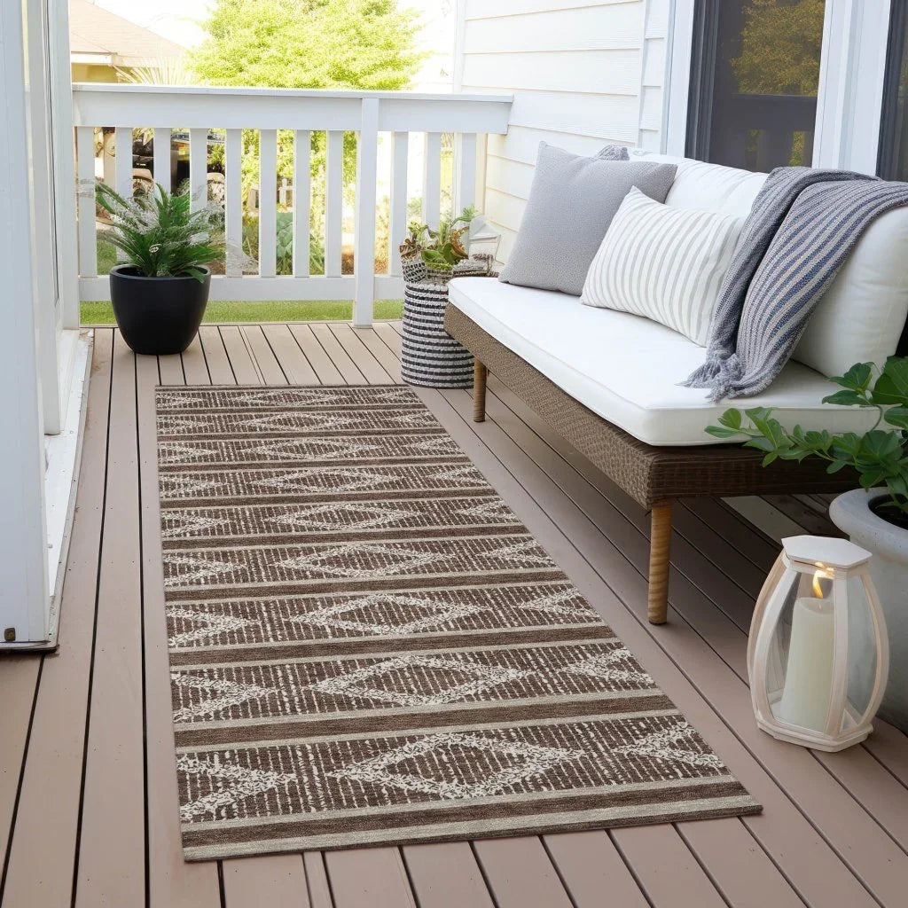 Lume Brown Washable Indoor-Outdoor Rug-Outdoor Rugs-LOOMLAN Rugs-LOOMLAN