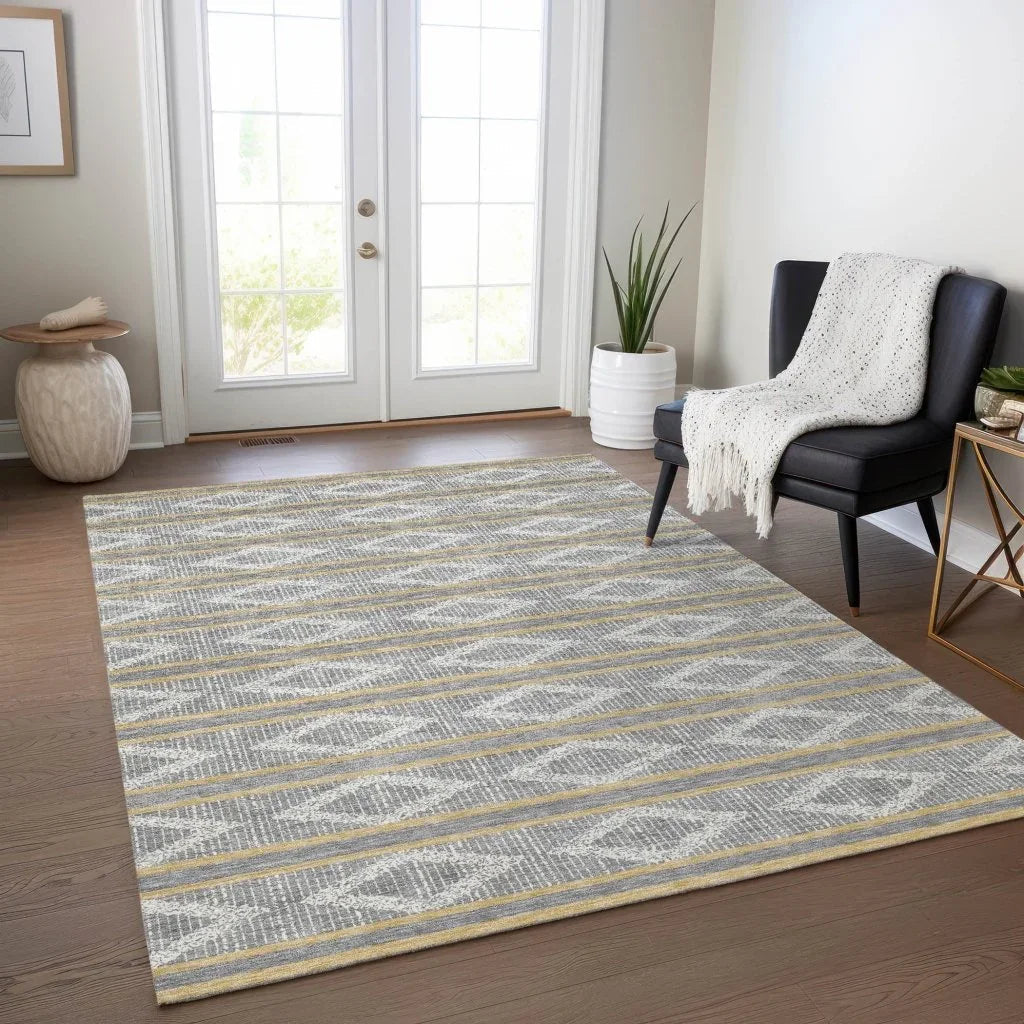 Lume Gray Washable Indoor-Outdoor Rug-Outdoor Rugs-LOOMLAN Rugs-LOOMLAN