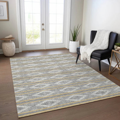 Lume Gray Washable Indoor-Outdoor Rug-Outdoor Rugs-LOOMLAN Rugs-LOOMLAN