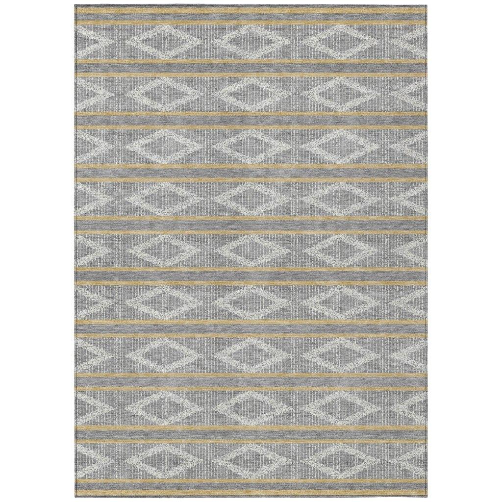 Lume Gray Washable Indoor-Outdoor Rug-Outdoor Rugs-LOOMLAN Rugs-2'6" x 3'10"-LOOMLAN