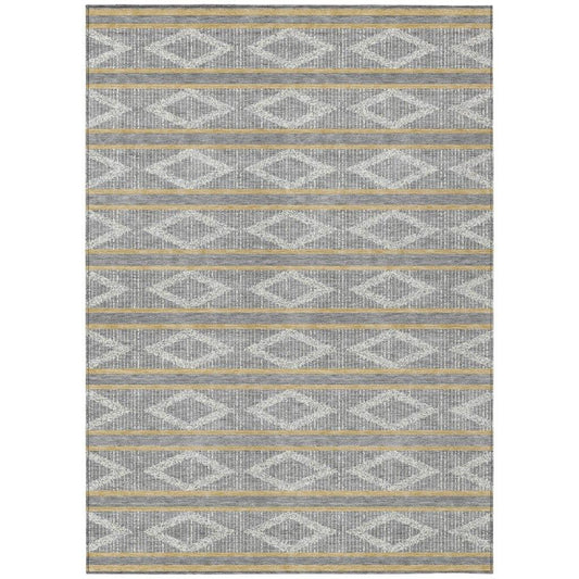 Lume Gray Washable Indoor-Outdoor Rug-Outdoor Rugs-LOOMLAN Rugs-2'6" x 3'10"-LOOMLAN