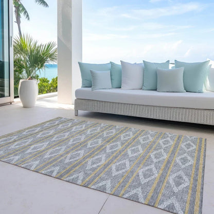 Lume Gray Washable Indoor-Outdoor Rug-Outdoor Rugs-LOOMLAN Rugs-LOOMLAN
