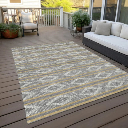 Lume Gray Washable Indoor-Outdoor Rug-Outdoor Rugs-LOOMLAN Rugs-LOOMLAN