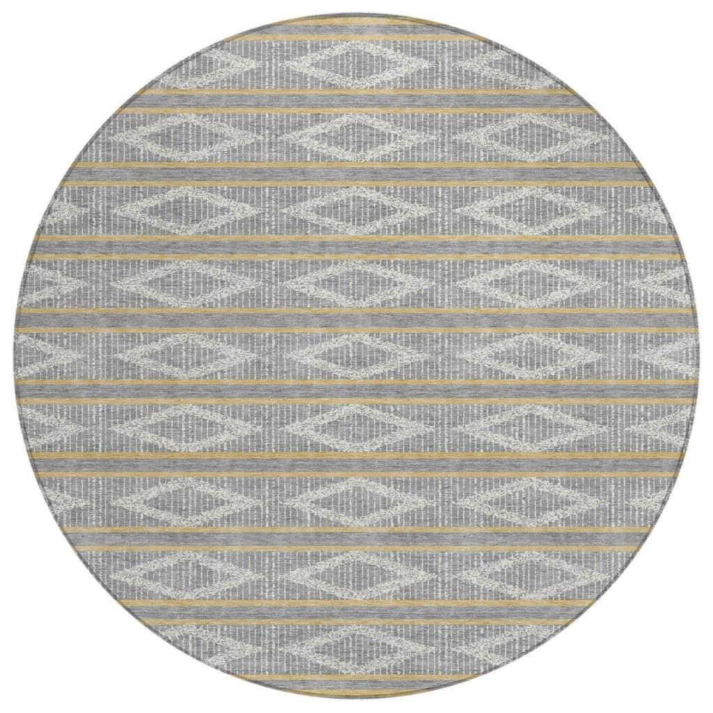 Lume Gray Washable Indoor-Outdoor Rug-Outdoor Rugs-LOOMLAN Rugs-8' x 8'-LOOMLAN