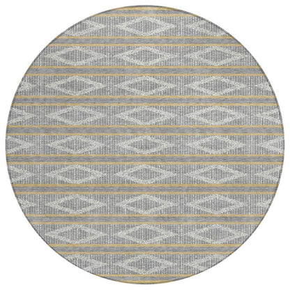 Lume Gray Washable Indoor-Outdoor Rug-Outdoor Rugs-LOOMLAN Rugs-8' x 8'-LOOMLAN