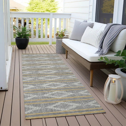 Lume Gray Washable Indoor-Outdoor Rug-Outdoor Rugs-LOOMLAN Rugs-LOOMLAN