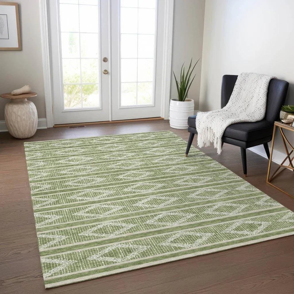 Lume Green Washable Indoor-Outdoor Rug-Outdoor Rugs-LOOMLAN Rugs-LOOMLAN