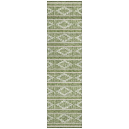 Lume Green Washable Indoor-Outdoor Rug-Outdoor Rugs-LOOMLAN Rugs-2'3" x 7'6"-LOOMLAN