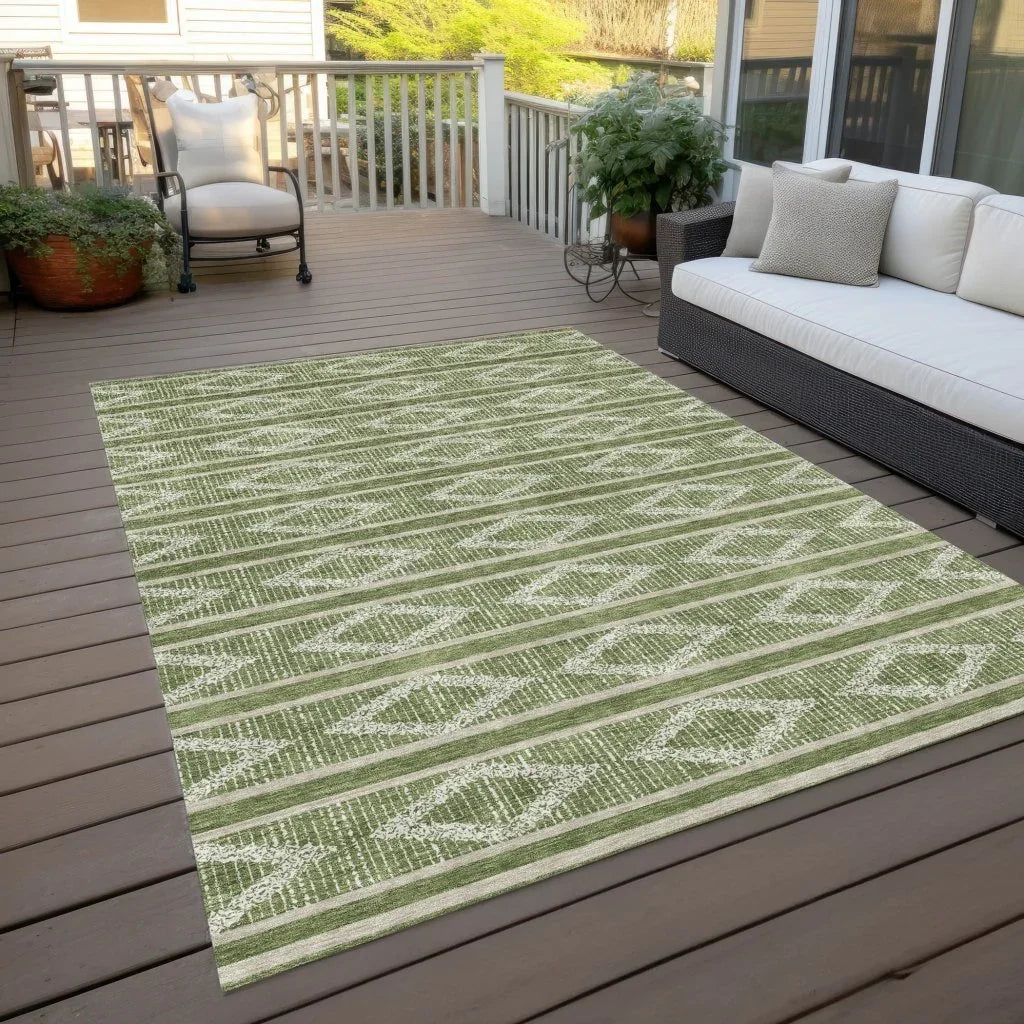 Lume Green Washable Indoor-Outdoor Rug-Outdoor Rugs-LOOMLAN Rugs-LOOMLAN