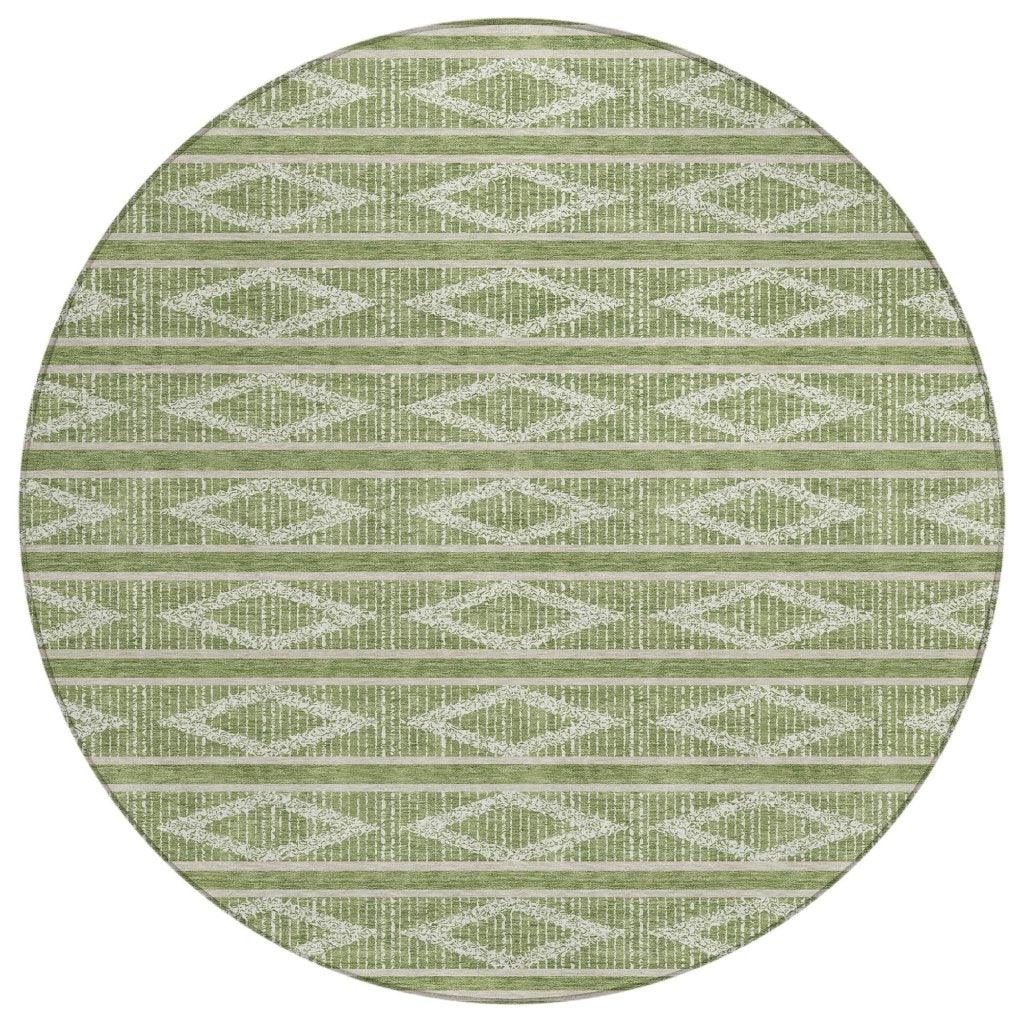 Lume Green Washable Indoor-Outdoor Rug-Outdoor Rugs-LOOMLAN Rugs-8' x 8'-LOOMLAN